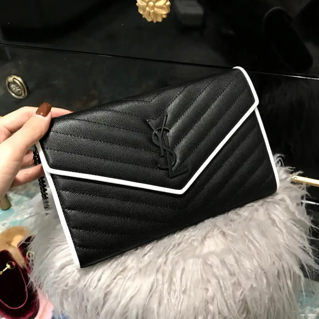 Repzbay REP YSL MATELASSÉ CHAIN CASSANDRE WALLET 0518